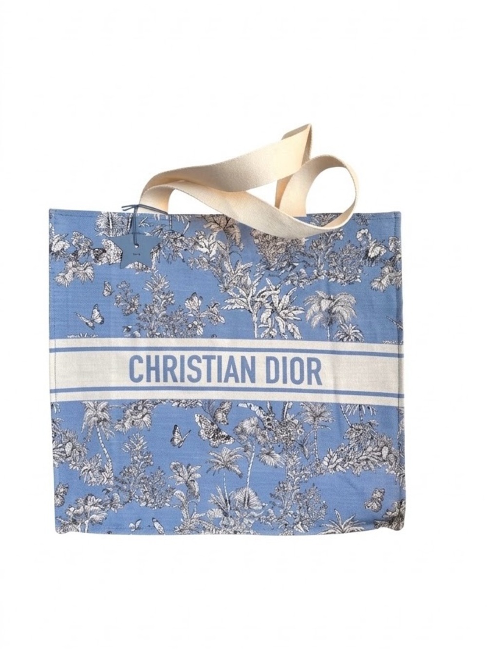Christian Dior Beauty Dioriviera Blue Toile de Jouy Beach Canvas Tote Bag